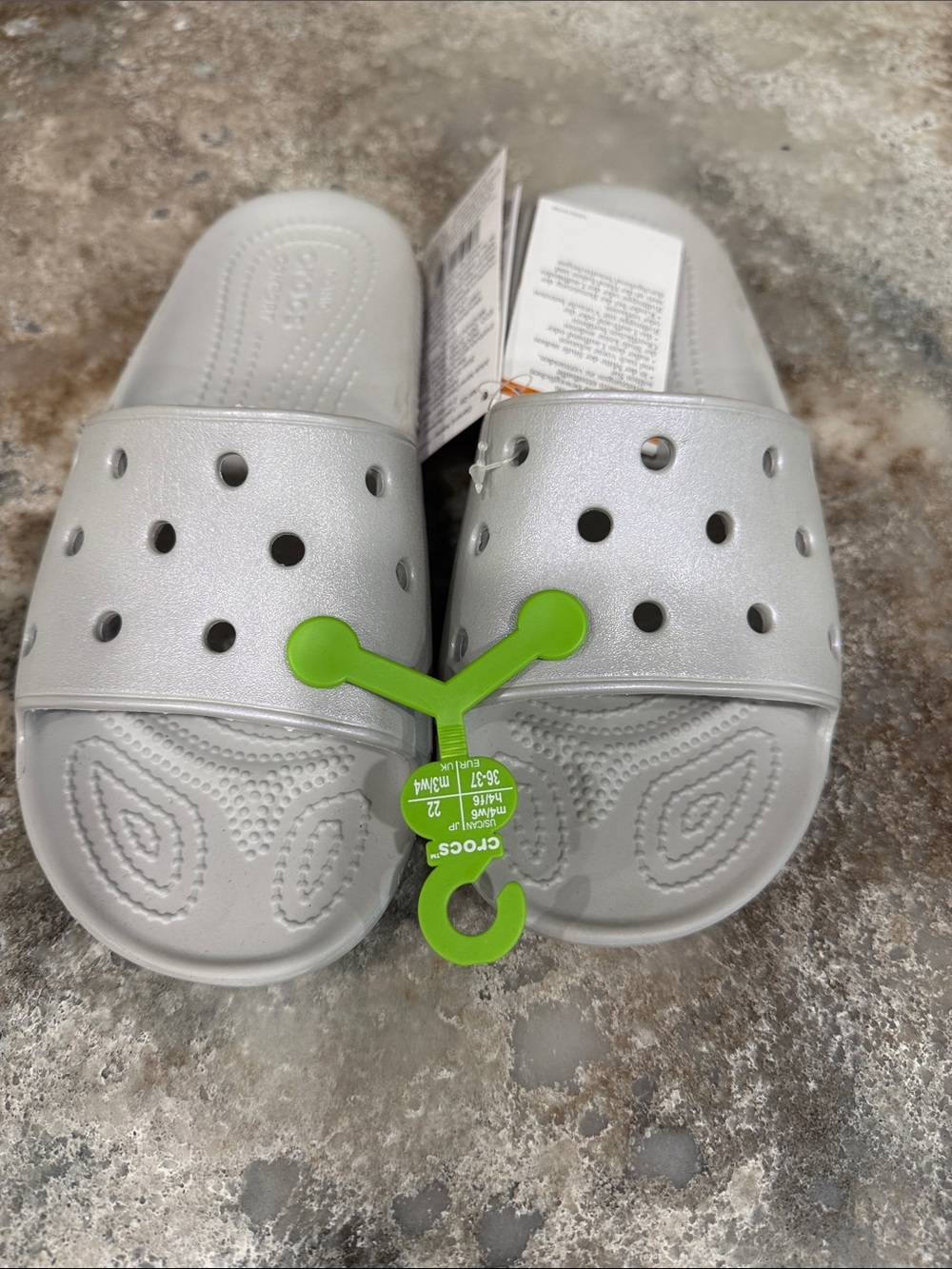 CROCS Silver Slide Sandals